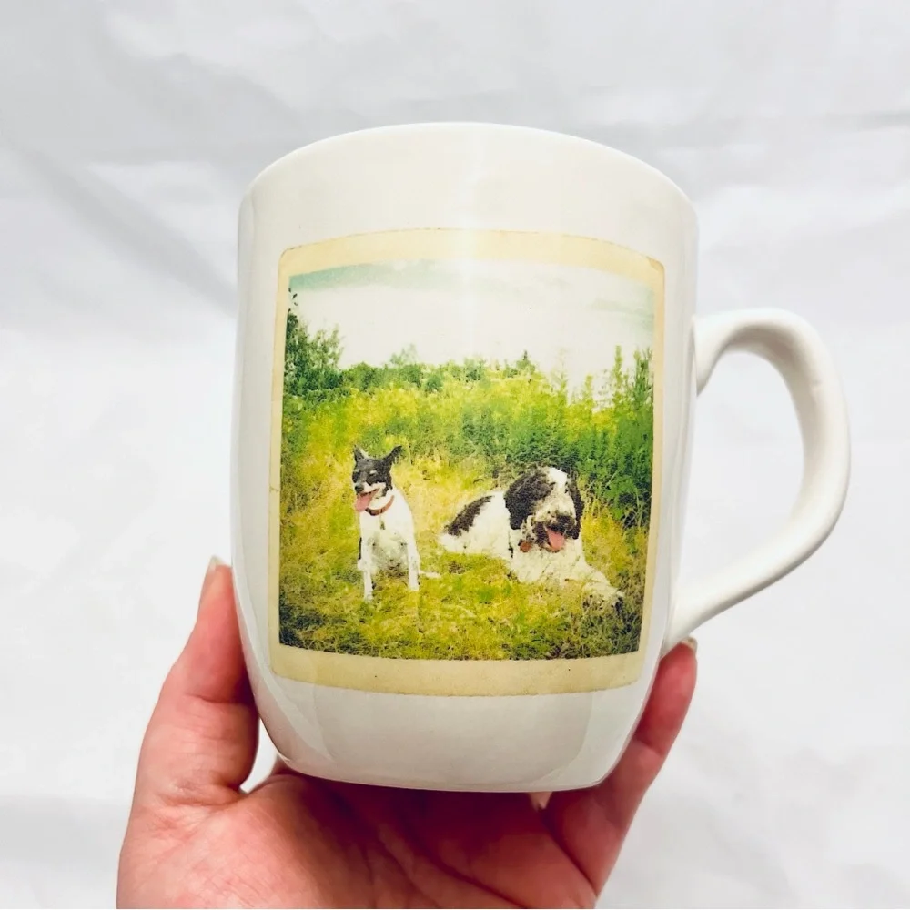 Rae Dunn Coffee Mug, Picture of Dogs, Sit Down & Relax, EUC